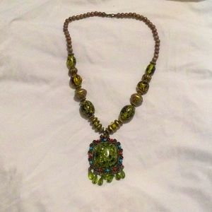 Women’s large green necklace